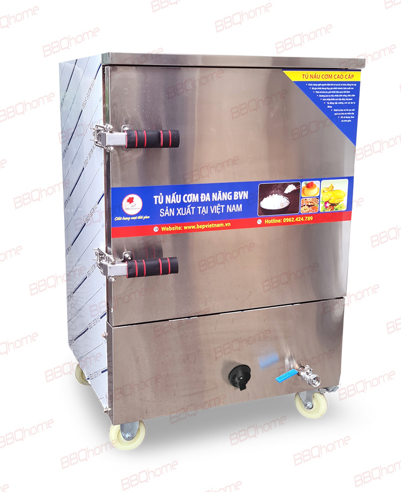 Tủ nấu cơm gas - 6 khay inox 201