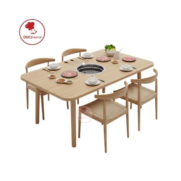Bàn Lẩu Nướng -Lẩu Hơi ( Gỗ Thông)
