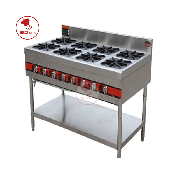 Bếp Âu 8 Họng Nhập Khẩu Có Chân Bệ