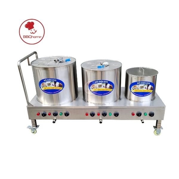 Bộ Nồi Nấu Phở 30L-50L-70L Bánh Xe