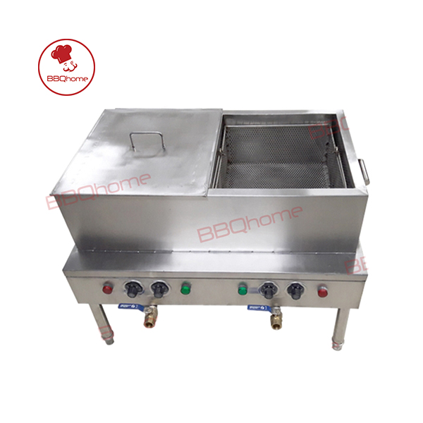 NỒI NẤU PHỞ ĐÔI VUÔNG 30 - 50 LÍT CÓ CHÂN BỆ